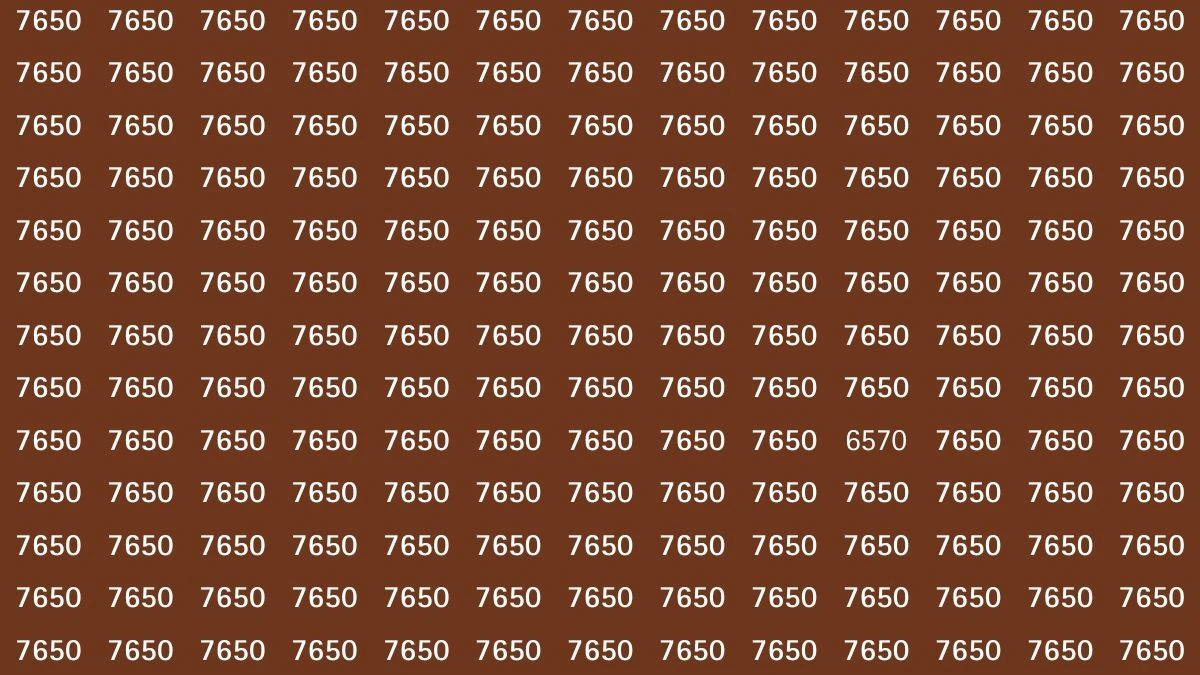 Optical Illusion: Within 8 Seconds Spot the Number 6570 among 7650