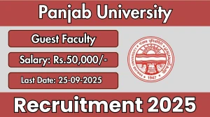 Panjab University Guest Faculty Recruitment 2025 - Apply Offline by Sep 25 Panjab University Guest Faculty Recruitment 2025 - Apply Offline by Sep 25