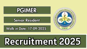 PGIMER Senior Resident Recruitment 2025 – Walk in PGIMER Senior Resident Recruitment 2025 – Walk in