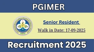 PGIMER Senior Resident Recruitment 2025 – Walk in