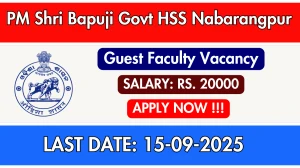 PM Shri Bapuji Govt HSS Nabarangpur Guest Faculty Recruitment 2025 - Apply Offline