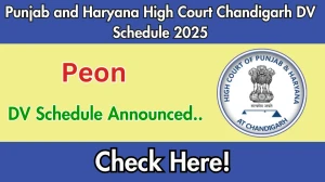 Punjab and Haryana High Court Chandigarh Peon DV Schedule 2025: Check Document Verification Date @ highcourtchd.gov.in Punjab and Haryana High Court Chandigarh Peon DV Schedule 2025: Check Document Verification Date @ highcourtchd.gov.in