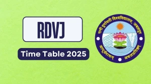 RDVJ Time Table 2025 Out @ rdunijbpin.org Details Here