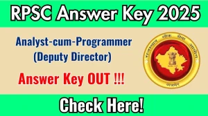RPSC Analyst-cum-Programmer (Deputy Director) Model Answer Key 2025 Released – Download at rpsc.rajasthan.gov.in RPSC Analyst-cum-Programmer (Deputy Director) Model Answer Key 2025 Released – Download at rpsc.rajasthan.gov.in
