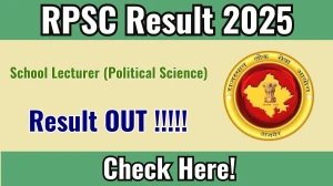 RPSC School Lecturer (Political Science) Result 2025 Out at rpsc.rajasthan.gov.in, Direct Link to Download Result PDF Here RPSC School Lecturer (Political Science) Result 2025 Out at rpsc.rajasthan.gov.in, Direct Link to Download Result PDF Here