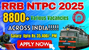 RRB NTPC Recruitment 2025-26 (Short Notice) - Apply Online for 8850 Station Master, Clerk and More Posts