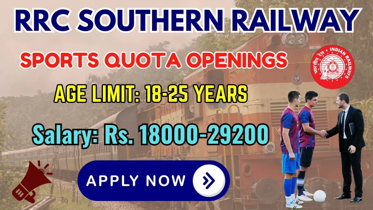 RRC Southern Railway Sports Quota Recruitment 2025 - Apply Online for 67 Sports Person Posts by Oct 12