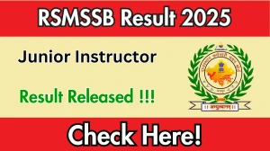 RSMSSB Junior Instructor Result 2025 Out at rsmssb.rajasthan.gov.in, Direct Link to Download Result PDF Here RSMSSB Junior Instructor Result 2025 Out at rsmssb.rajasthan.gov.in, Direct Link to Download Result PDF Here