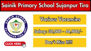 Sainik Primary School Sujanpur Tira Recruitment 2025 - Apply Offline for Counselor, TGT, and More Posts by Oct 04