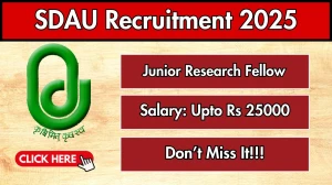SDAU Junior Research Fellow Recruitment 2025 – Walk in for 02 Posts