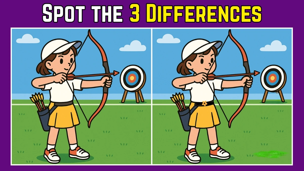 Spot the Difference: Within 9 Seconds Spot The 3 Differences in this Lady Archer Image