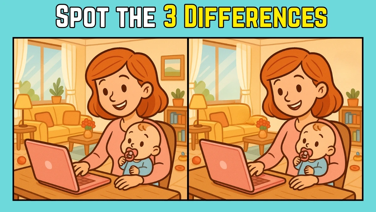 Spot the Difference: Within 9 Seconds Spot The 3 Differences in this Mom and Child Image