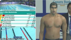 Srihari Nataraj Shines in 200m Freestyle, Wins Silver at Asian Aquatics