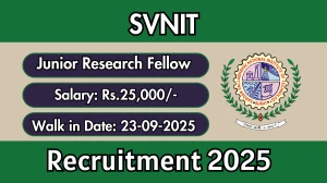 SVNIT Junior Research Fellow Recruitment 2025 – Walk in for 01 Posts