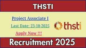 THSTI Project Associate I Recruitment 2025 - Apply Online by Oct 23