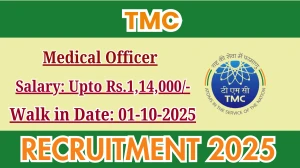 TMC Medical Officer Recruitment 2025 – Walk in
