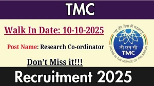 TMC Research Co-ordinator Recruitment 2025 – Walk in