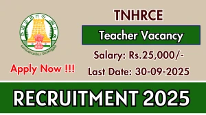 TNHRCE Teacher Recruitment 2025 - Apply Offline for 03 Posts by Sep 30