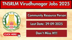 TNSRLM Virudhunagar Community Resource Person Recruitment 2025 - Apply Offline