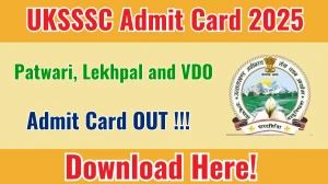UKSSSC Admit Card 2025 OUT at sssc.uk.gov.in: Download Patwari, Lekhpal and VDO Admit Card 2025 Here UKSSSC Admit Card 2025 OUT at sssc.uk.gov.in: Download Patwari, Lekhpal and VDO Admit Card 2025 Here