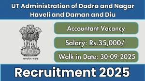 UT Administration of Dadra and Nagar Haveli and Daman and Diu Accountant Recruitment 2025 – Walk in for 01 Posts