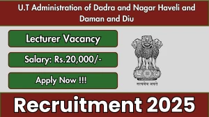 U.T Administration of Dadra and Nagar Haveli and Daman and Diu Lecturer Recruitment 2025 - Apply Offline