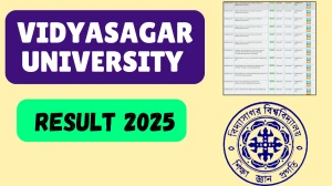 Vidyasagar University Result 2025 Released at vidyasagar.ac.in Direct Link to Download 2nd Semester Result