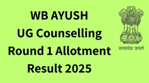 WB AYUSH UG Counselling Round 1 Allotment Result 2025 Out at wbmcc.nic.in Direct Link to Download Result