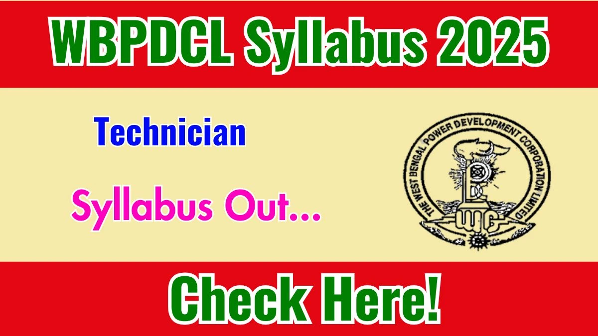 WBPDCL Technician Syllabus 2025 Out Direct Link to Download Syllabus PDF here