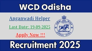 WCD Odisha Anganwadi Helper Recruitment 2025 - Apply Online for 03 Posts by Sep 19 WCD Odisha Anganwadi Helper Recruitment 2025 - Apply Online for 03 Posts by Sep 19