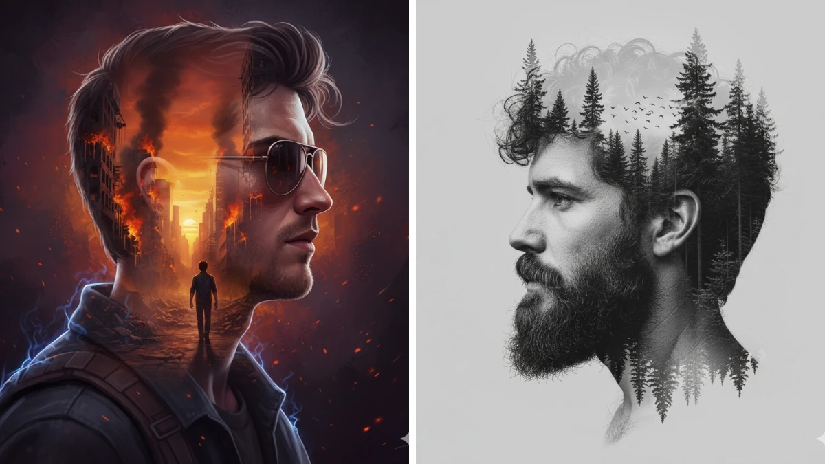 10 Gemini AI Photo Editing Prompts Copy-Paste for Boys to Create Stunning Cinematic Double Exposure Portraits Like a Pro