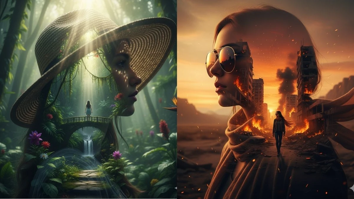 10 Gemini AI Photo Editing Prompts Copy-Paste for Girls to Create Dreamy Cinematic Double Exposure Portraits