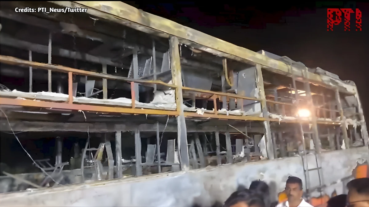 20 Passengers Burnt, 16 Injured as Bus Catches Fire in Jaisalmer; PM Announces Ex Gratia