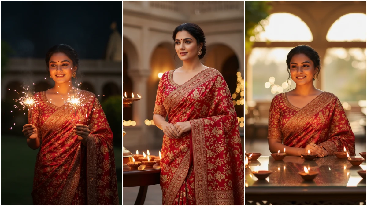 5 Gemini AI Diwali Photo Editing Prompts Copy-Paste for Girls - Celebrate this Diwali 2025 with 90s-inspired AI portraits