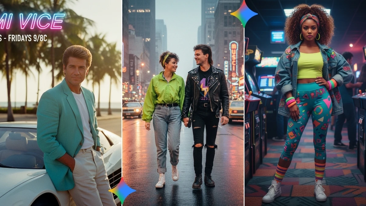 80’s Inspired Google Gemini Nano Photo Editing Prompts Copy-Paste to Create Nostalgic Vintage Retro Style Photos
