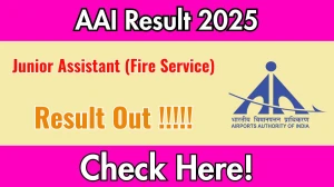 AAI Junior Assistant (Fire Service) Result 2025 Declared: Download at aai.aero AAI Junior Assistant (Fire Service) Result 2025 Declared: Download at aai.aero