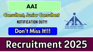 AAI Recruitment 2025 - Apply Online for 03 Consultant, Junior Consultant Posts