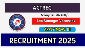 ACTREC Lab Manager Recruitment 2025 – Walk in