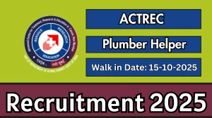 ACTREC Plumber Helper Recruitment 2025 – Walk in