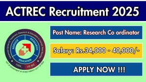 ACTREC Research Co ordinator Recruitment 2025 – Walk in