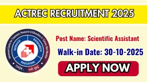 ACTREC Scientific Assistant Recruitment 2025 – Walk in