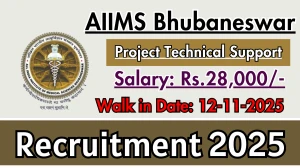 AIIMS Bhubaneswar Project Technical Support III Recruitment 2025 – Walk in