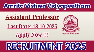 Amrita Vishwa Vidyapeetham Assistant Professor Recruitment 2025 - Apply Online