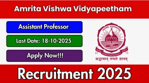 Amrita Vishwa Vidyapeetham Assistant Professor Recruitment 2025 - Apply Online