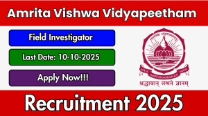 Amrita Vishwa Vidyapeetham Field Investigator Recruitment 2025 - Apply Online for 02 Posts