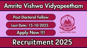 Amrita Vishwa Vidyapeetham Post Doctoral Fellow Recruitment 2025 - Apply Online