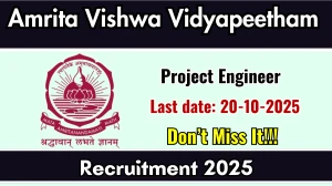 Amrita Vishwa Vidyapeetham Project Engineer Recruitment 2025 - Apply Online