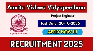 Amrita Vishwa Vidyapeetham Project Engineer Recruitment 2025 - Apply Online