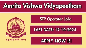 Amrita Vishwa Vidyapeetham STP Operator Recruitment 2025 - Apply Online for 02 Posts Amrita Vishwa Vidyapeetham STP Operator Recruitment 2025 - Apply Online for 02 Posts