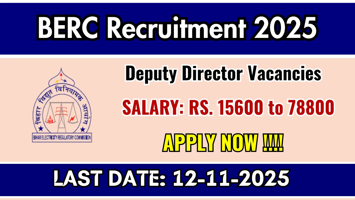 BERC Deputy Director Recruitment 2025 - Apply Offline